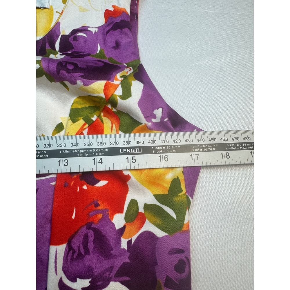 Danny & Nicole Womens Dress Size 8 Floral Sleeveless Sheath Cotton Blend Purple - Picture 4 of 8